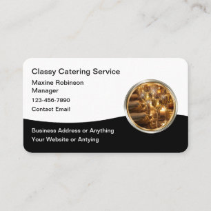 Carte De Visite Services de traiteur élégants Haut de gamme 