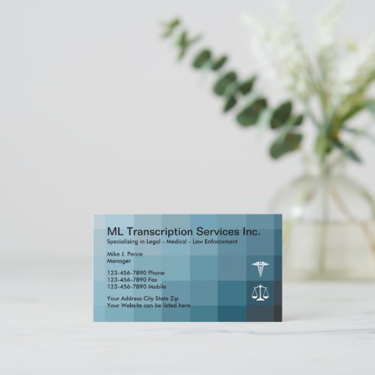 Carte De Visite Services de transcription (Debout devant)