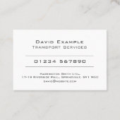 Carte De Visite Services de transport avec photo du titulaire (Dos)