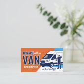Carte De Visite Services de transport - Homme avec une fourgonnett (Debout devant)