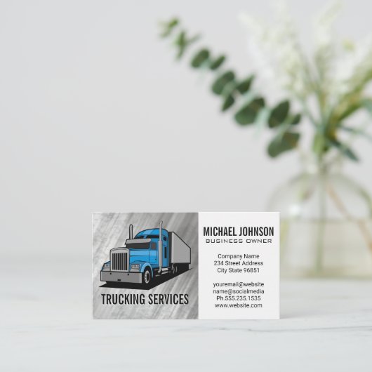 Carte De Visite Services de transport routier | Semi-camion | Tran (Debout devant)