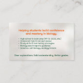 Carte De Visite Services de tutorat en biologie scientifique - Arb (Dos)