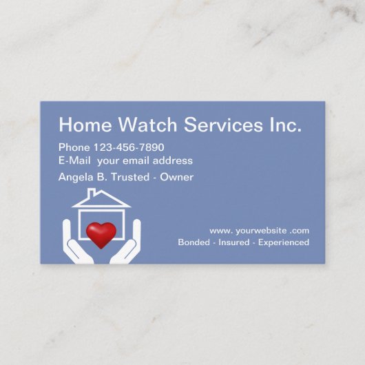 Carte De Visite Services de veille à domicile (Devant)