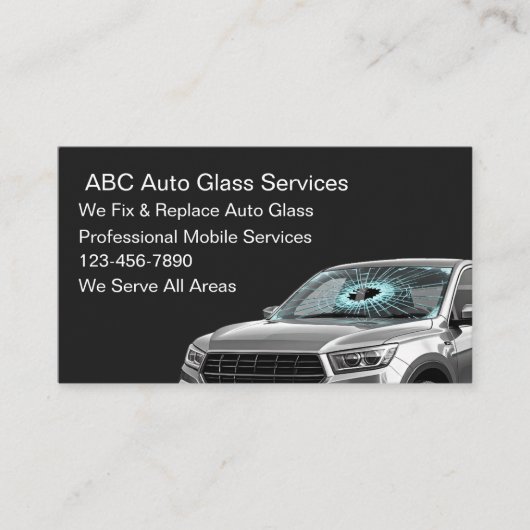 Carte De Visite Services de vitrage automobile mobile (Devant)