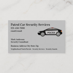 Carte De Visite Services de voiture de patrouille de sécurité de p