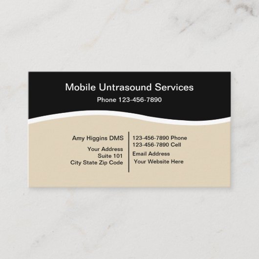 Carte De Visite Services d'échographie mobile (Devant)