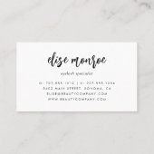 Carte De Visite Services d'éclaboussure d'aquarelle Dusty Rose (Dos)