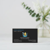 Carte De Visite Services d'électricien noir Professionnel (Debout devant)