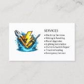 Carte De Visite Services d'électricien professionnel (Dos)