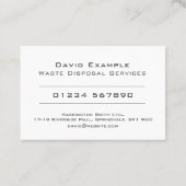 Carte De Visite Services d'élimination des déchets avec photo du d (Dos)