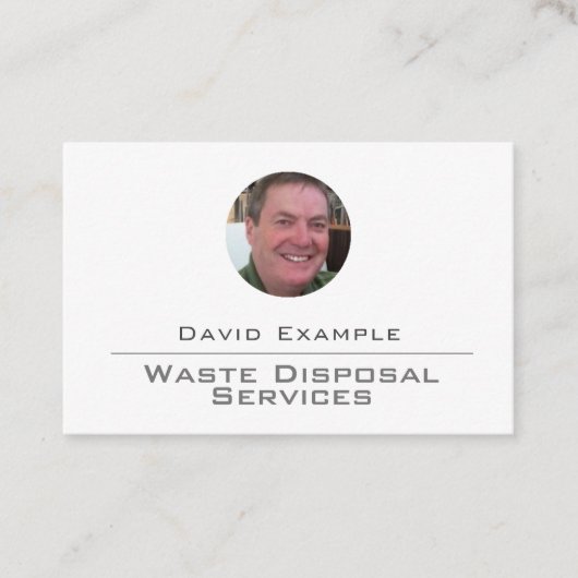 Carte De Visite Services d'élimination des déchets avec photo du d (Devant)