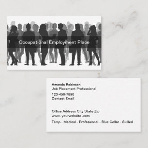 Carte De Visite Services d'emploi de l'agence de travail