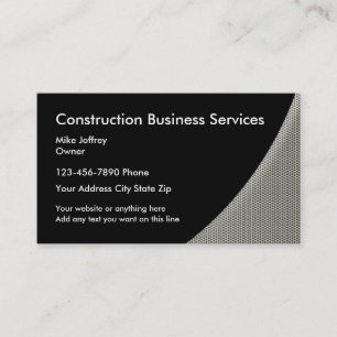 Carte De Visite Services d'entrepreneur de construction