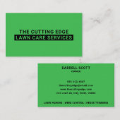 Carte De Visite Services d'entretien de pelouse Typographie audaci (Devant / Derrière)
