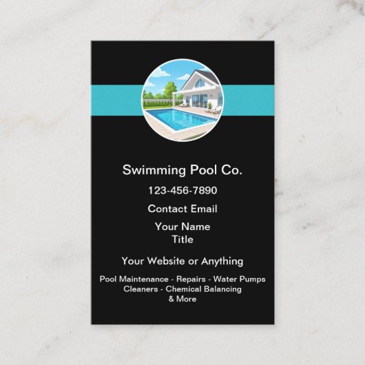 Carte De Visite Services d'entretien de piscine (Devant)