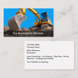 Carte De Visite Services d'excavation de construction