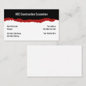 Carte De Visite Services d'excavation de construction (Devant / Derrière)