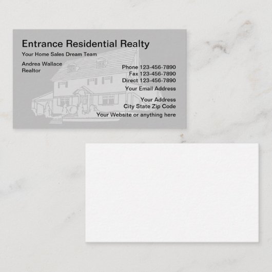 Carte De Visite Services d'immobiliers (Devant / Derrière)