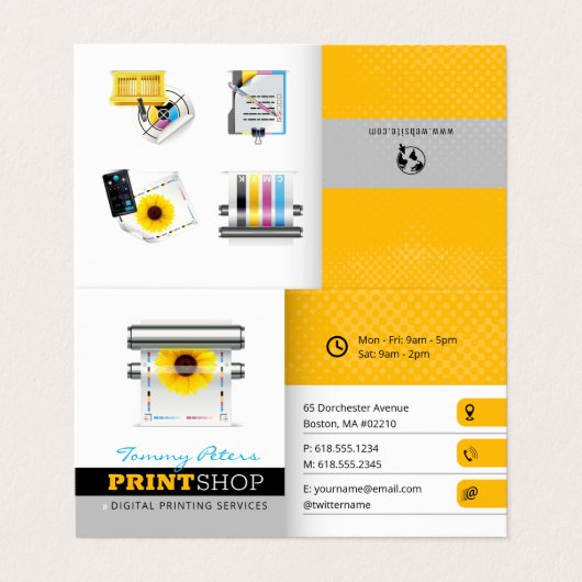 Carte De Visite Services d'impression numérique | Professionnel (Extérieur déplié)