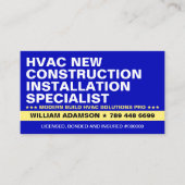 Carte De Visite Services d'installation de nouvelles constructions (Devant)