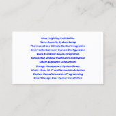 Carte De Visite Services d'installation Smart Home (Dos)