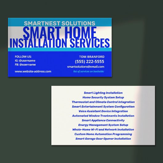 Carte De Visite Services d'installation Smart Home