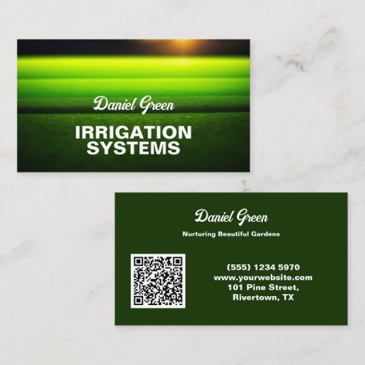 Carte De Visite Services d'irrigation QR personnalisé (Devant / Derrière)