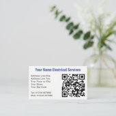 Carte De Visite Services électriques avec nom sur fourgon plus QR (Debout devant)