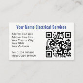 Carte De Visite Services électriques avec nom sur fourgon plus QR (Devant)