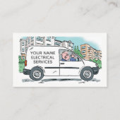 Carte De Visite Services électriques avec nom sur Van Plus QR Code (Dos)