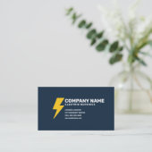 Carte De Visite Services Électriques - Bleu & Jaune (Debout devant)