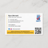 Carte De Visite Services électriques | Construction spécialisée (Dos)
