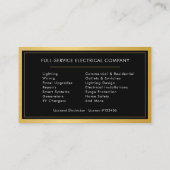 Carte De Visite Services Électriques Luxe Or Noir (Dos)