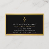 Carte De Visite Services Électriques Luxe Or Noir (Devant)