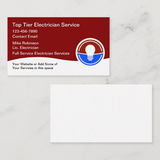 Carte De Visite Services électriques modernes (Devant / Derrière)
