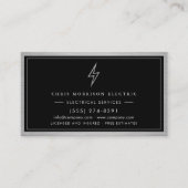 Carte De Visite Services Électriques Silver & Black Électricien (Devant)