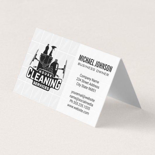 Carte De Visite Services et fournitures de nettoyage des maisons (Devant)