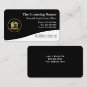 Carte De Visite Services financiers chics (Devant / Derrière)