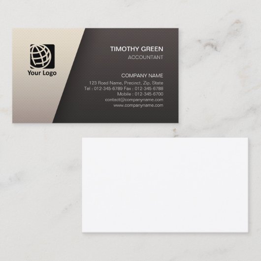 Carte De Visite Services financiers comptables Simple Blanc Noir (Devant / Derrière)
