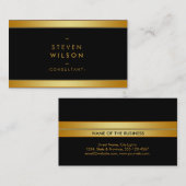 Carte De Visite Services financiers élégants de feuille d'or (Devant / Derrière)
