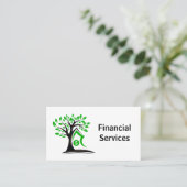 Carte De Visite Services financiers | Logo de l'arbre du dollar (Debout devant)