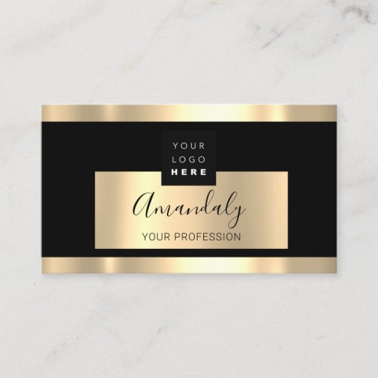 Carte De Visite Services financiers professionnels Gold Logo VIP N (Devant)