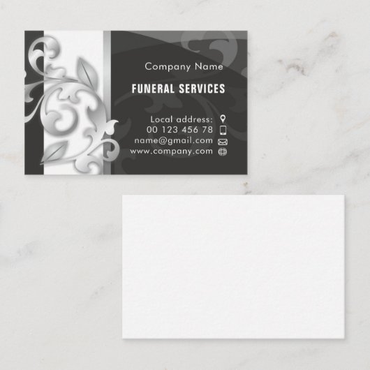 Carte De Visite Services funéraires (Devant / Derrière)