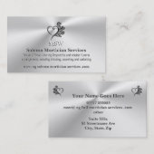 Carte De Visite Services funéraires morticiens, Coeur et Rose (Devant / Derrière)