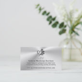 Carte De Visite Services funéraires morticiens, Coeur et Rose (Debout devant)