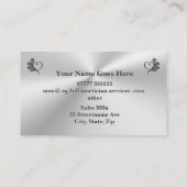 Carte De Visite Services funéraires morticiens, Coeur et Rose (Dos)