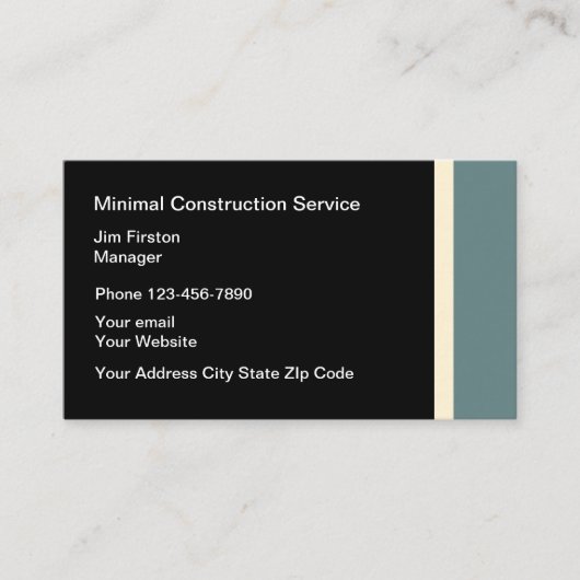 Carte De Visite Services généraux de construction (Devant)