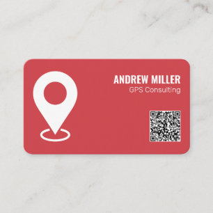 Carte De Visite Services GPS QR (rouge)