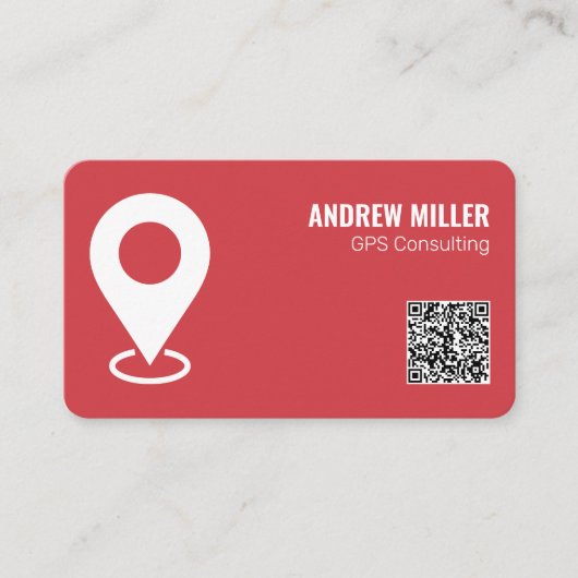 Carte De Visite Services GPS QR (Rouge) (Devant)