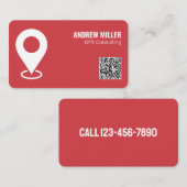 Carte De Visite Services GPS QR (Rouge) (Devant / Derrière)